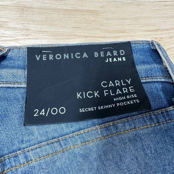 Veronica Beard Carly Kick Flare High Rise Jeans in Clearwater Size 24/00 NWT - Picture 3 of 10